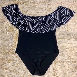 Off the shoulder one piece swimsuit